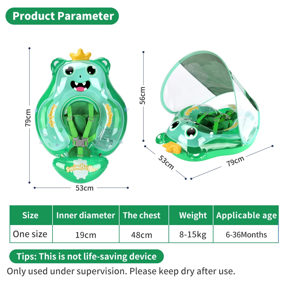 Swimbobo Kids Green Inflatable Floating Swimming Safe Floats Child Swim Pool For Babies Water Toy Ring PVC Baby Float In Summer