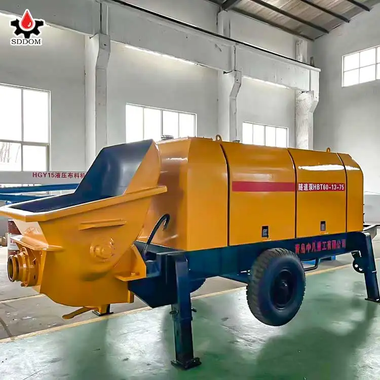 SDDOM Brand Factory Supplier 10-80 M3/h diesel or Electric Portable Small Mobile Concrete Pump Trailer