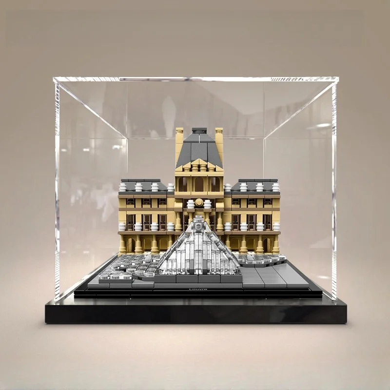 Transparent acrylic display box suitable for Lego model table top box cube storage box for action character collection toys