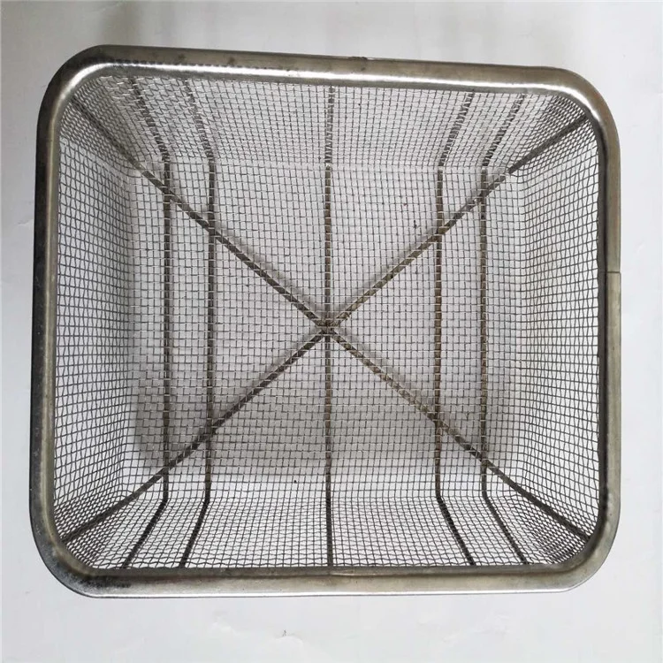 Stainless Steel Wire Mesh Storage Basket Multi-Function Organizational Basket Fashionable Square Rectangle Quality Storage