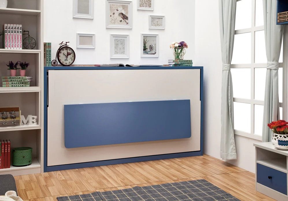 Cheap Price Horizontal Wall Bed White Single modern Murphy Bed With Folding Desk