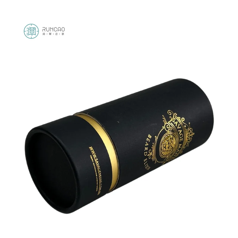 Custom Essential Oil Brand Design Craft Paper Packaging Tube for Tea Light Candle Cylindrical Jar Gift Box for Cosmetics