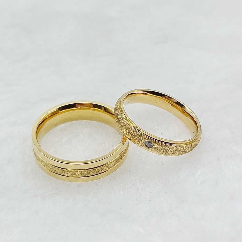 Stainless Steel Jewelry Designer 2024 Wedding Ring Online Shop Promise Ring Store 24K Gold Plated His And Hers Ring Couples