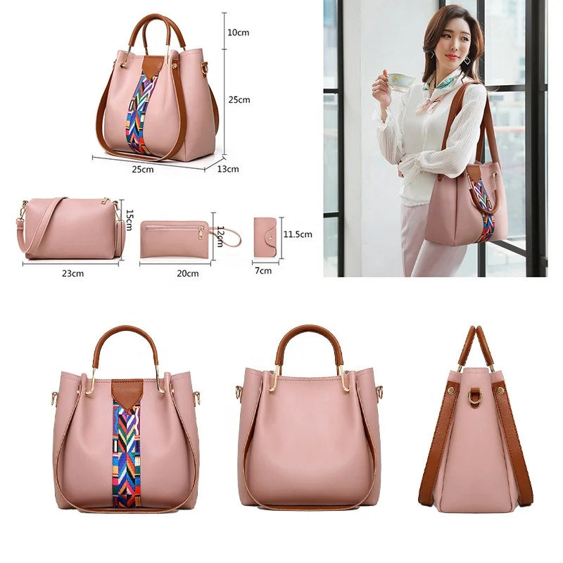 Sympathybag Women Hand Bag PU Ladies Leather Tote 4 in 1 Handbag Pu leather Set Waterproof Sets t 4 Pieces Purse and Wallet