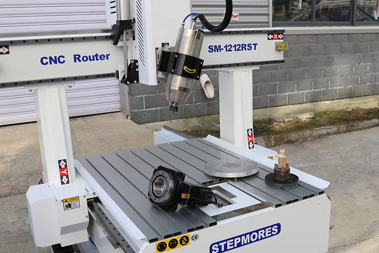 5 axis cnc router machine swing head 1200X1200MM furniture Carving Machine side hole 3D CNC Wood cutting