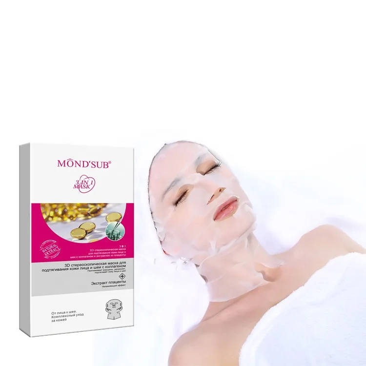 Mondsub  Moisturizing Collagen Anti-aging Sheep Placenta Essence 3D Hanging Ears Face and Neck Mask