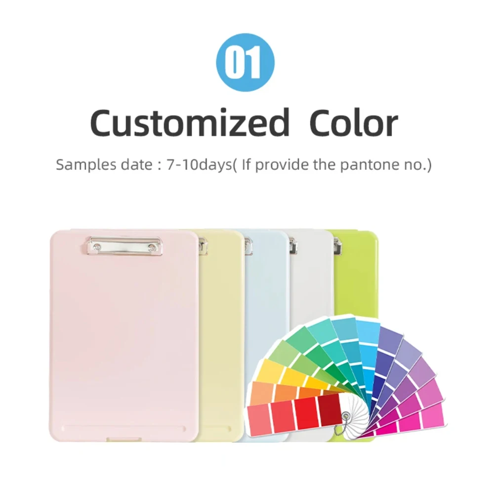 Wholesale A4 File Storage Folder Plastic Storage Clipboard with Low Profile Clip