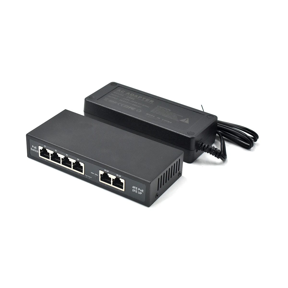 Wanglink 12V 24V 48V VLAN 4 port switch poe megabit reverse poe switch with external power supply