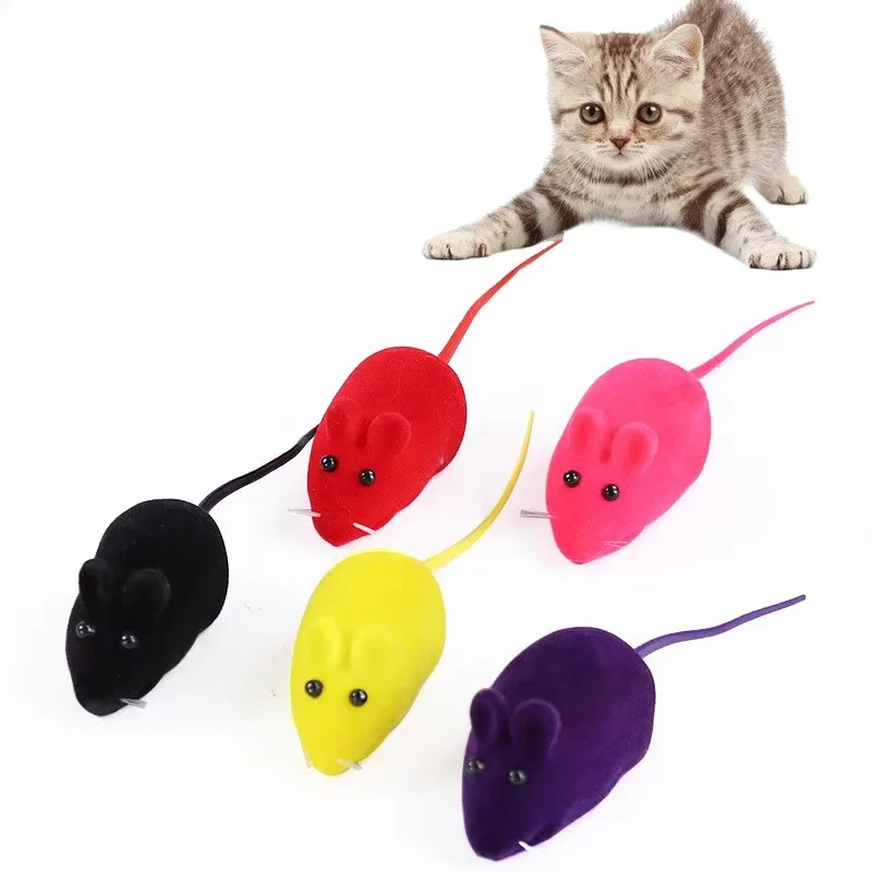 Cat Toys Mice Squeaky Plush Rubber Pet Cats Soft Mouse Interactive Kitten Toy Noise Lovely Rat False Mouse Playing Chew Toys