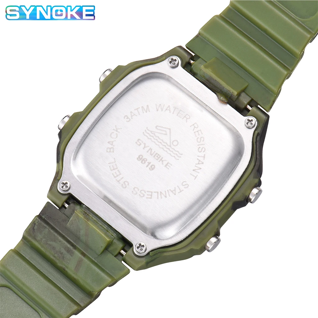 SYNOKE 9619 luxury cool man digital watch camouflage  band waterproofing  character out door wrist watch