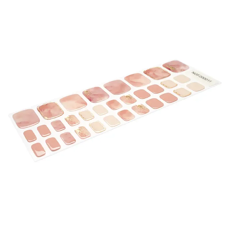 Wholesale Gel Toe Nail Wraps Custom Nail Wraps Manufacturer Glitter Dream Coral