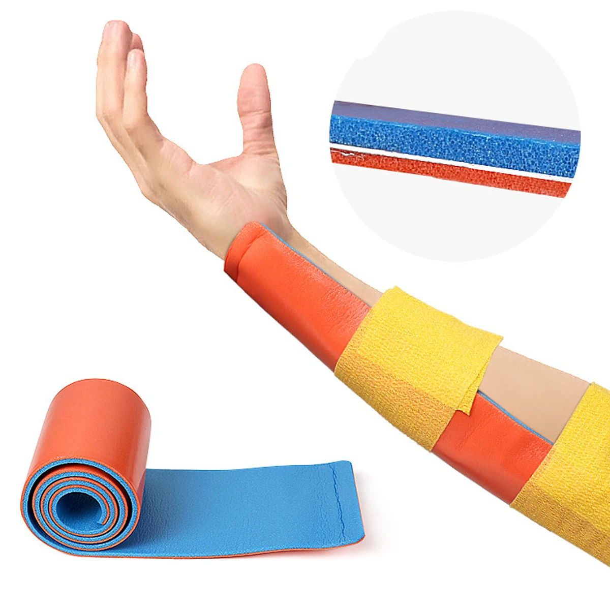 Lightweight First Aid Medical Aluminum Roll Sam Splint Waterproof Rolled Splint Sprain Leg Arm Fracture Splint 11 X92cm