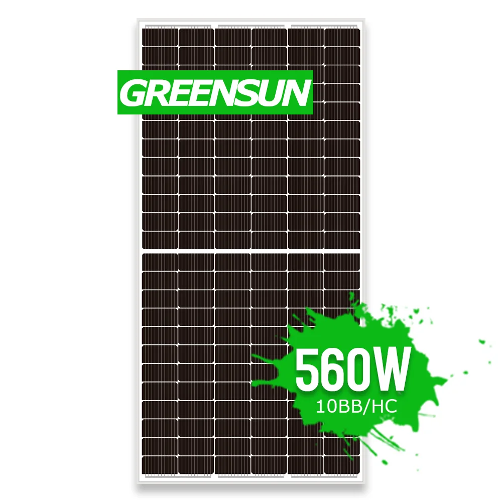 Greensun Solar roof  Equipment Mono Panel Solar 540w 550w solar plate  560w Sunpower Solar Panel