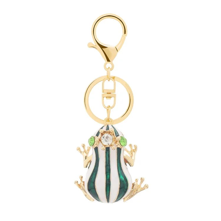 Professional made diamond toad frog trendy style keychain pendant cute women keychains