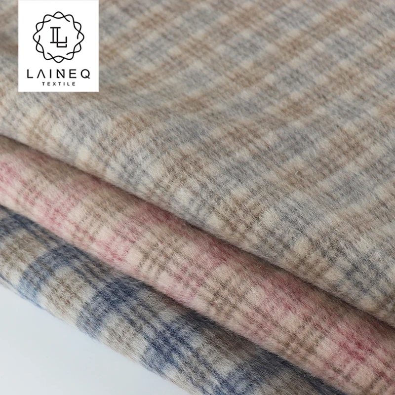 
fashionable double sided check/herringbone wool alpaca overcoat fabric 