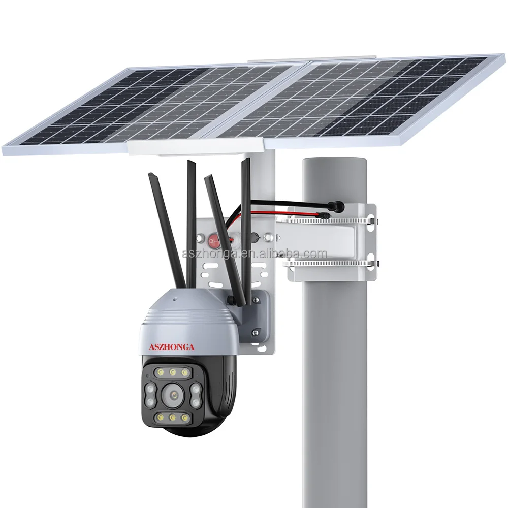 30W  Solar Panel HD 2MP Security IP Network Camera Wireless 1080P 3G 4G SIM Card Outdoor PTZ CCTV Surveillance Cam CAMHI