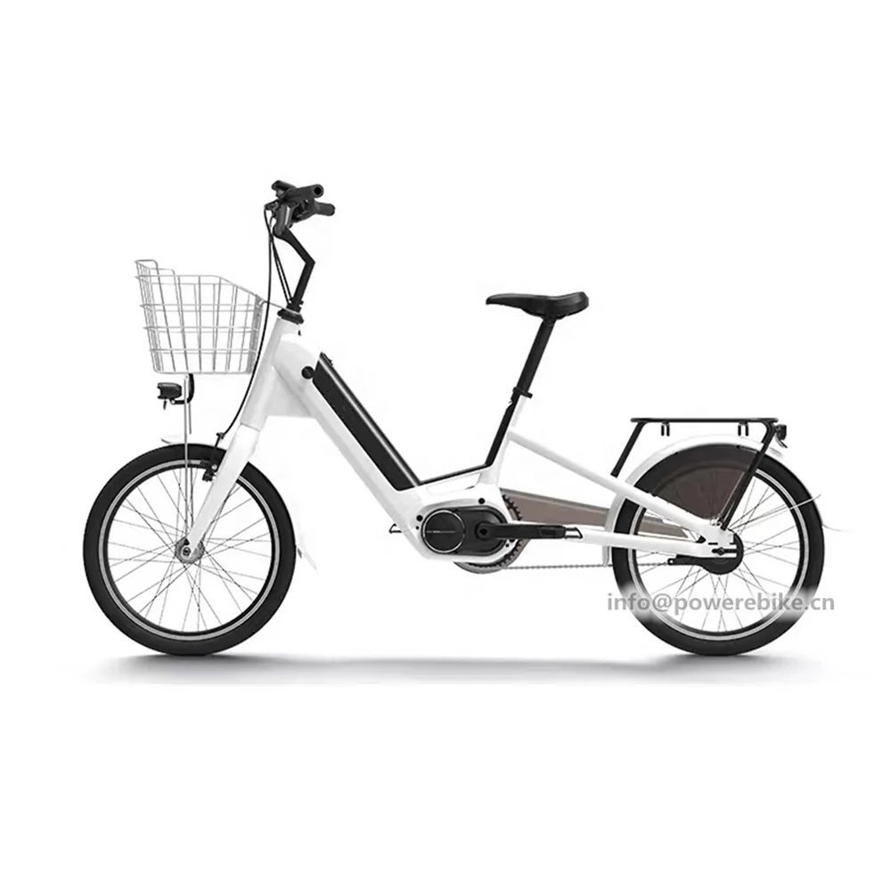 New Two Wheel 20 Inch Electric Cargo Bike 36V 350W Electric Bike Mid Drive 10.4 Ah Battery City Ebike