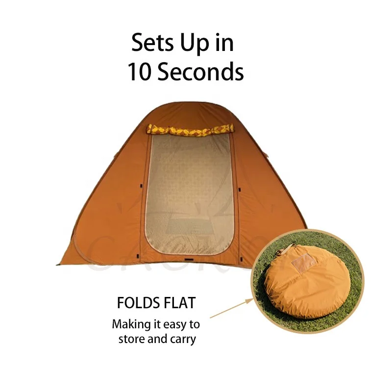 Waterproof Cotton Canvas Pop-Up Tent with Double Layers for Outdoor Camping in the Middle-East Market