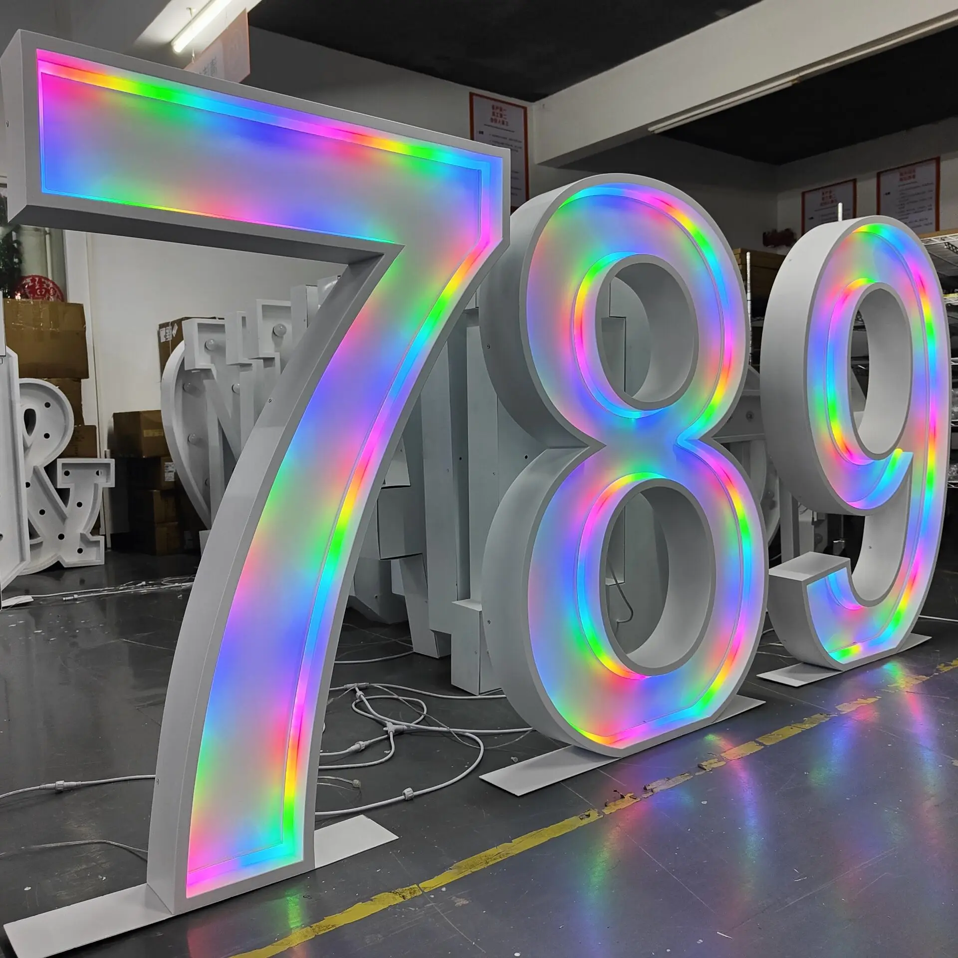 Beautiful metal font Bright neon lights 3ft 4ft Golden 5ft Baby 3ft Metal Big For Party With Lights Cheap Marquee Letters