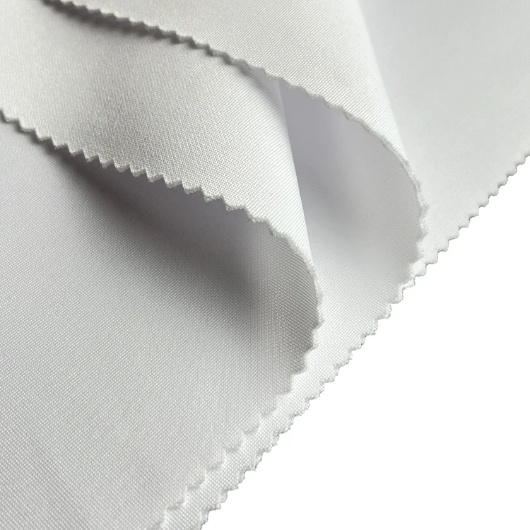breathable plain white 92 polyester 8 spandex 4 way stretch scuba fabric for sports wear hoodies