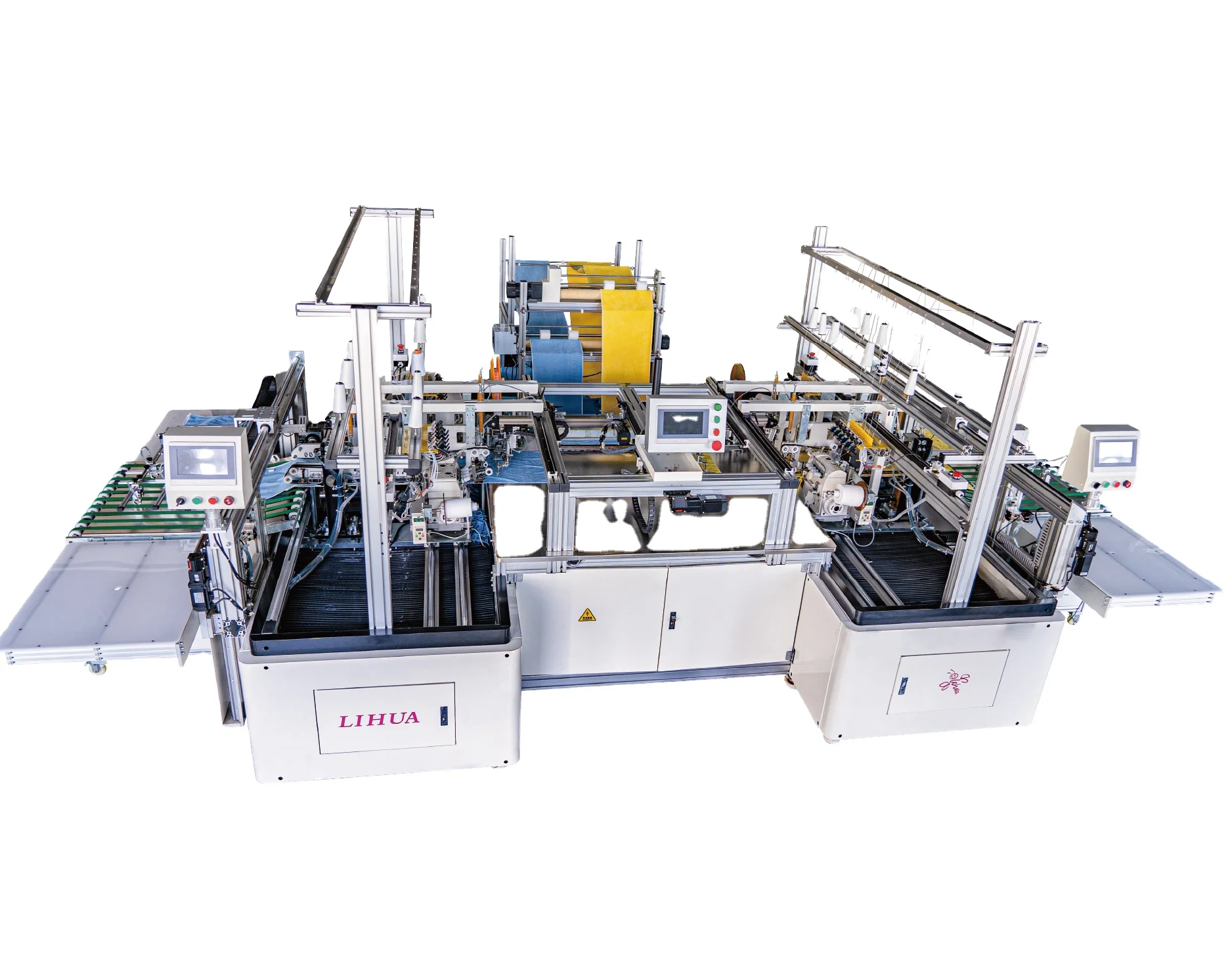 Lihua automatic microfiber towel production unit 5000r/min cloud rail suction cup material retrieval towel making machine