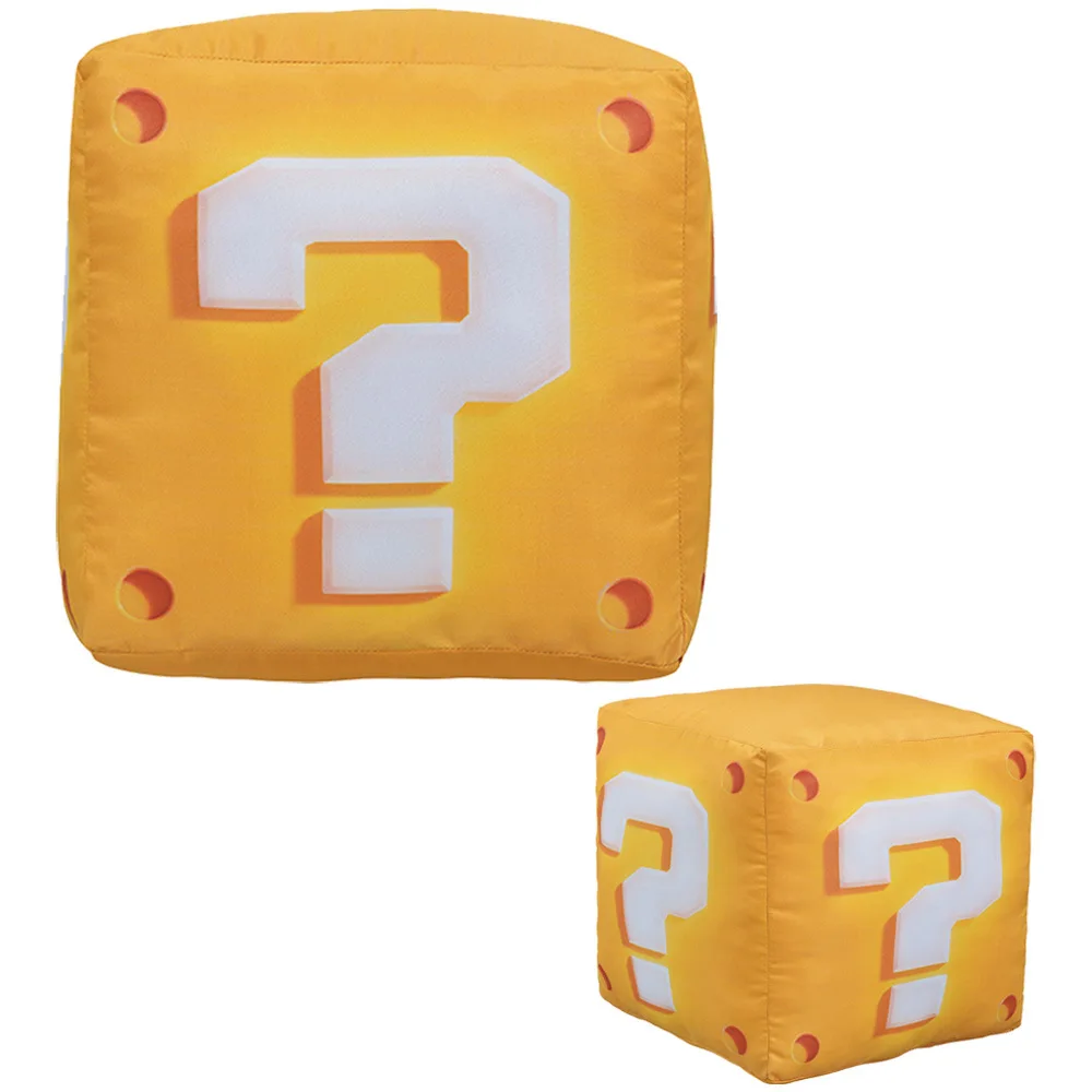 Wholesale Mario Cube Question Mark Plush Throw Pillow Gold Brick Stars Toy FiguresPlush Doll