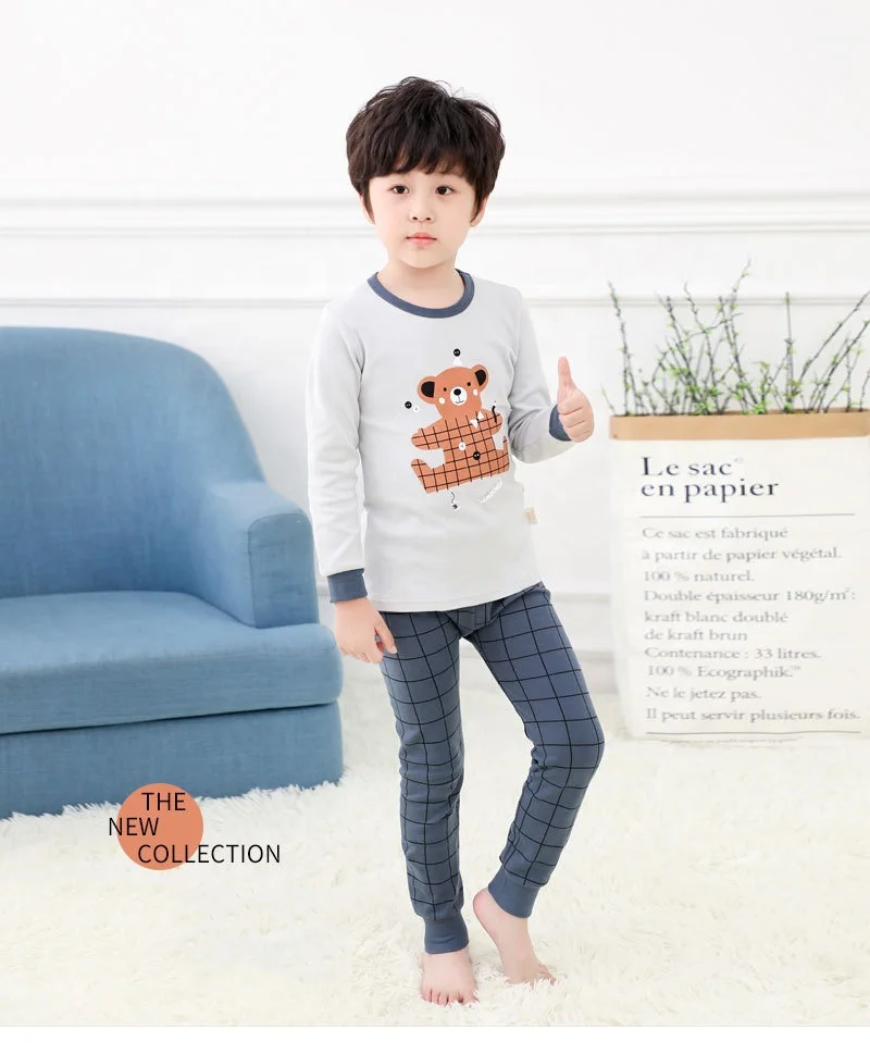 
Kids Pajamas Boys Girls 2 Piece pjs Set Animal Prints 100% Cotton (Size 100cm-160cm) 
