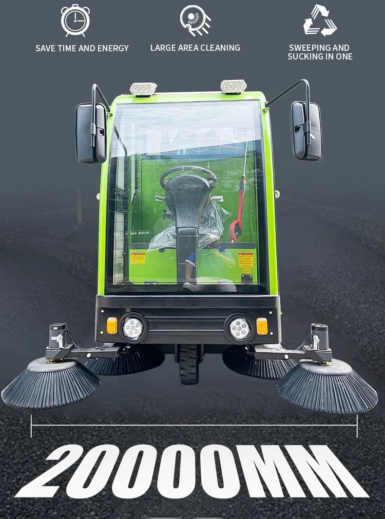 Ride on Road Floor Sweeper Street Cleaner Industrial Vacuum Sweeper Machine Asphalt Brush Sweeper