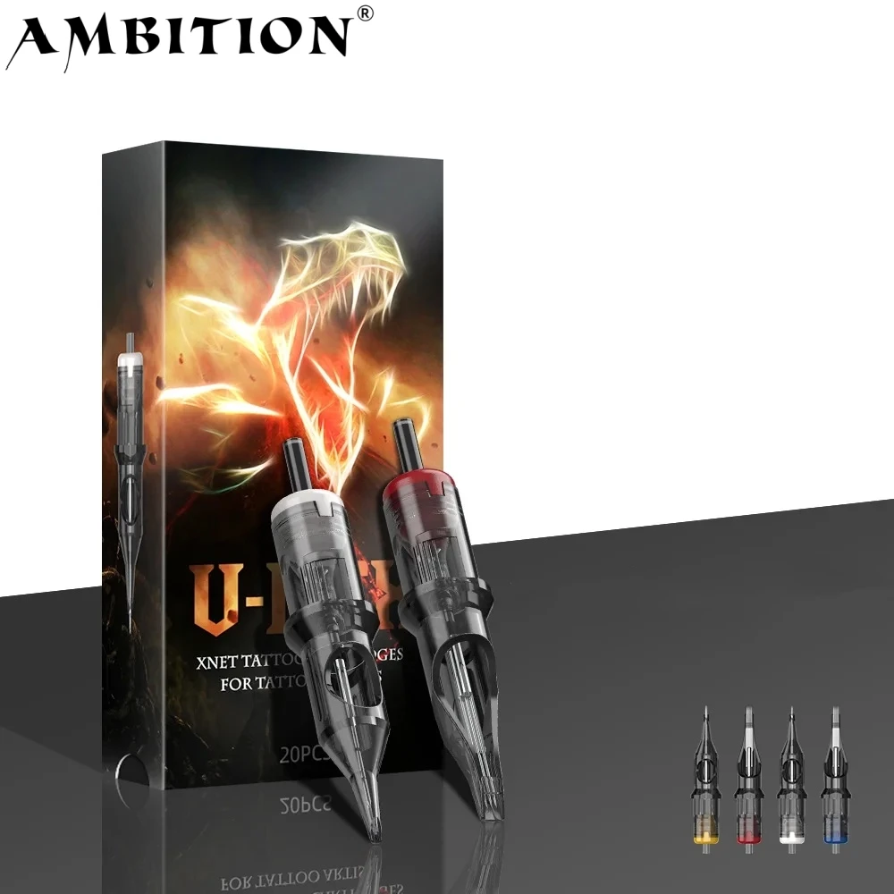 Wholesale Ambition U-REX 0.3mm 0.35mm RL M1 RM RS Tattoo Cartridges Round Liner Shader Curved Magnums Disposable Tattoo Needles
