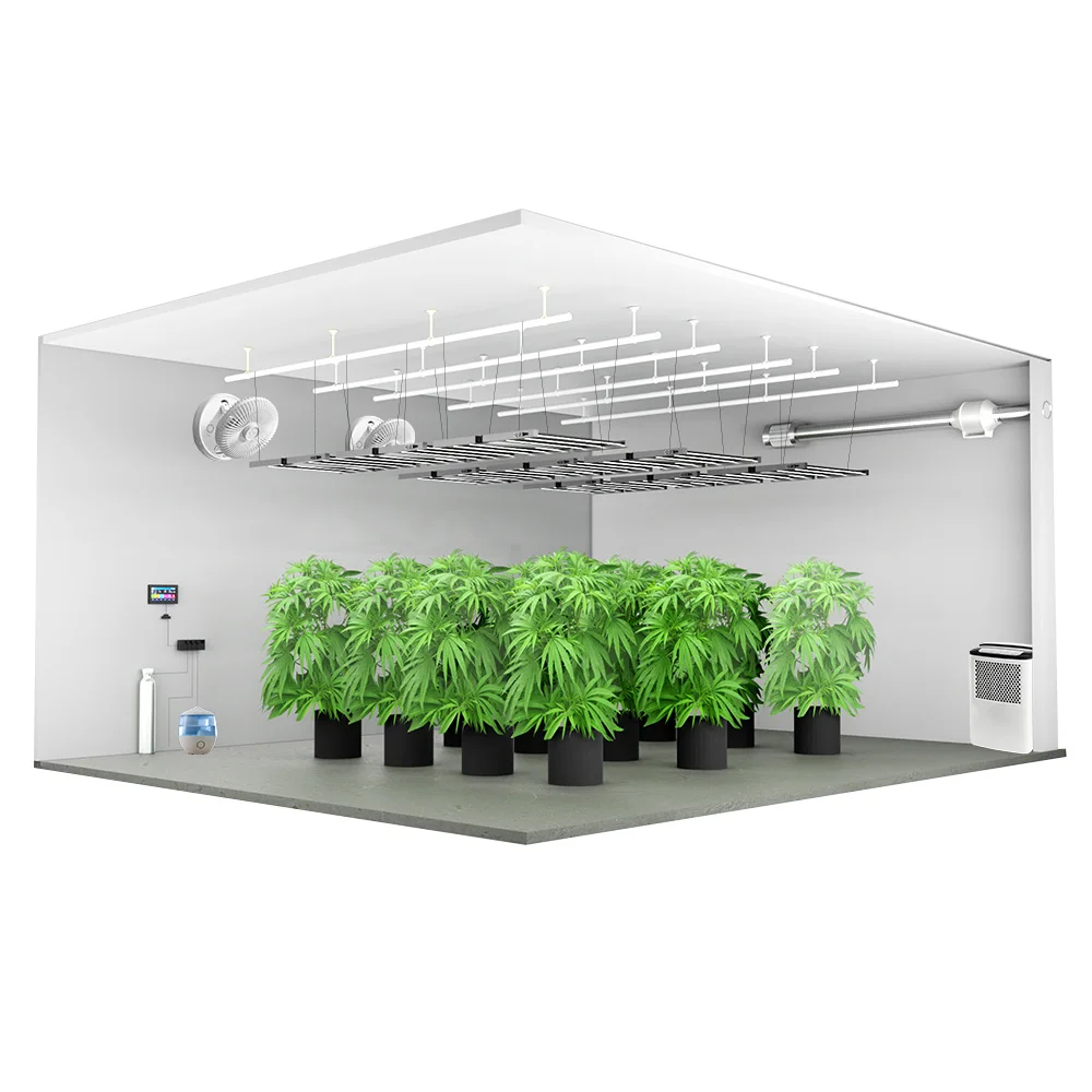Free design Smart Control Agriculture Greenhouse Full Spectrum LED Grow Light Hydroponic With Ventilating System