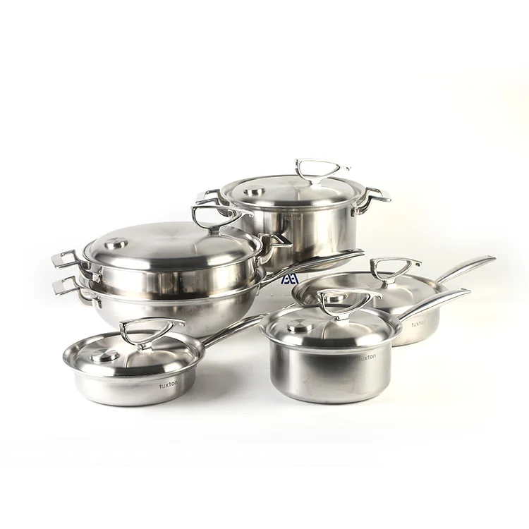 Stainless Steel Casserole/Wok/Frypan/Skillet/Milk Pan/Steamer 6PCS Nonstick Cookware Sets