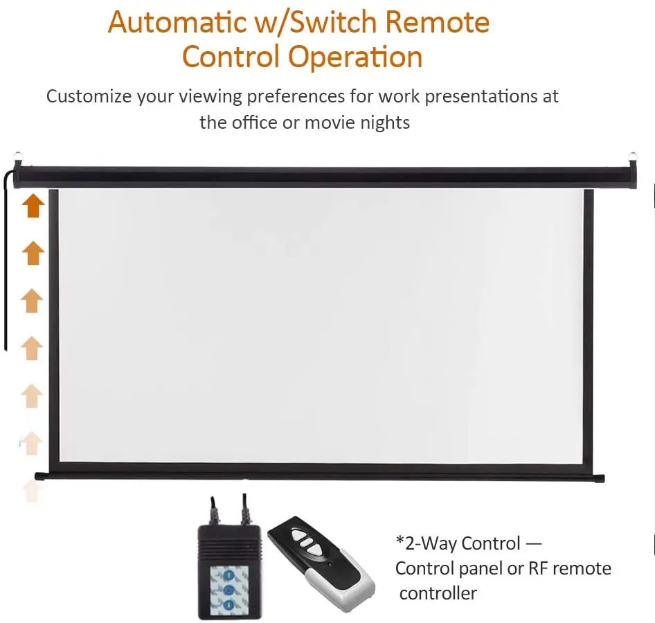 60 72 84 92 100 120 150 inch Motorized Projection Screen 4:3 16:9  Electric Drop Down Projector Screen with Remote control