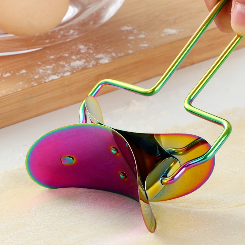 Easy Use Roller Stainless Steel Dumplings Skin Model Cutter Maker for Dough