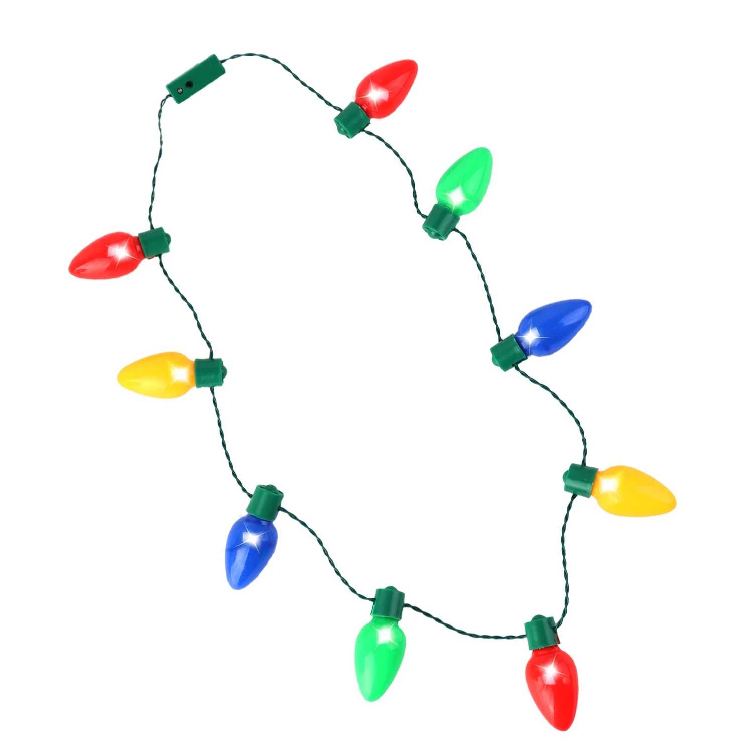 New Year Eve Christmas Holiday Accessories Party Favors Christmas LED Light Up Bulb Necklaces