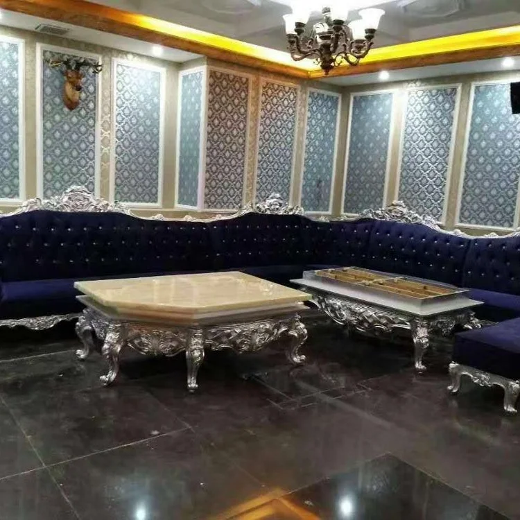 European classical LED luxury marble gold coffee  table