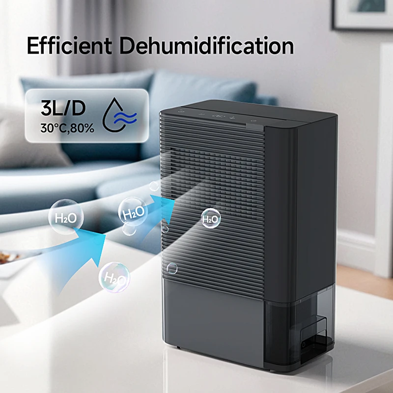 2500 ml Removeable Water Tank Electronic Low Noise Air Dryer Indoor Domestic Dehumidifiers