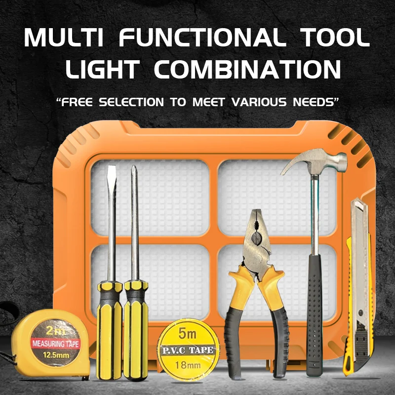 Multifunctional Solar Floodlight Repair Kit with Working Light for Outdoor Work