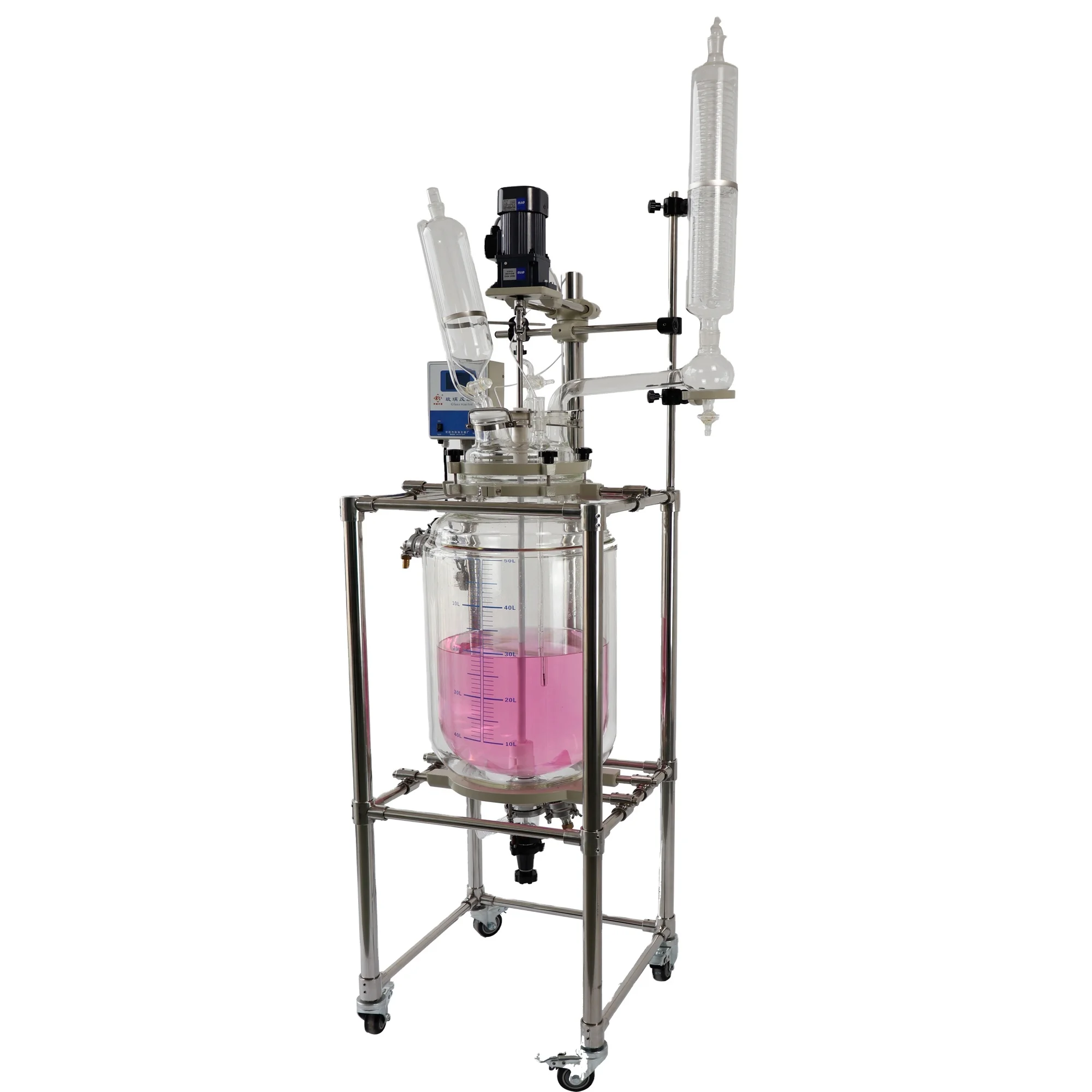 Reactor Reflux Condensation Double Layer Glass Frequency Control 10L Reaction Kettle High Borosilicate Glass GG-17 1-200litre 80
