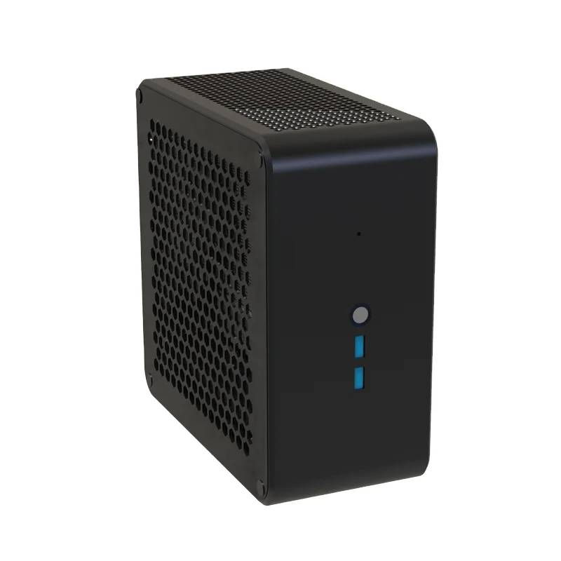 MINI PC ITX aluminum alloy chassis 4.0 graphics card extension cable 1U power supply acrylic side transparent cover DIY chassis