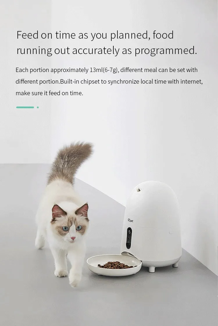 Ccpet APP Control Automatic Pet Cat Dog Smart wifi iq toy wifi automatic pet feeder