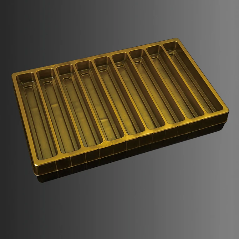 7 Rows Cheap Custom Food Grade Disposable Plastic PET Insert Tray For Food Snack Cookie Biscuit Plastic Insert Tray