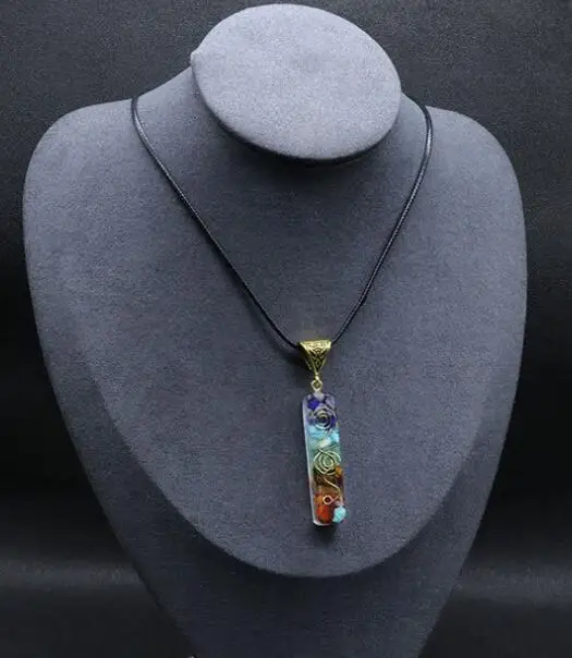 7 Chakra Energy Pendant Orgonite Necklace Rainbow Crystal Pendant Yoga Meditation Necklace Resin Jewelry For Women Men