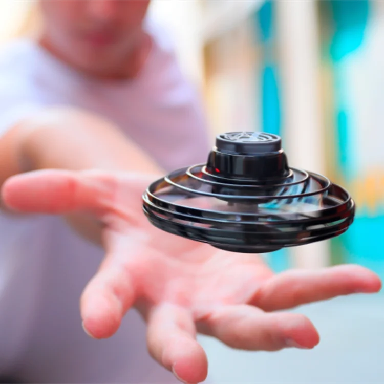 
Hot selling 360 rotate led lights kids hand control Induction flying drone fidget spinner ball 
