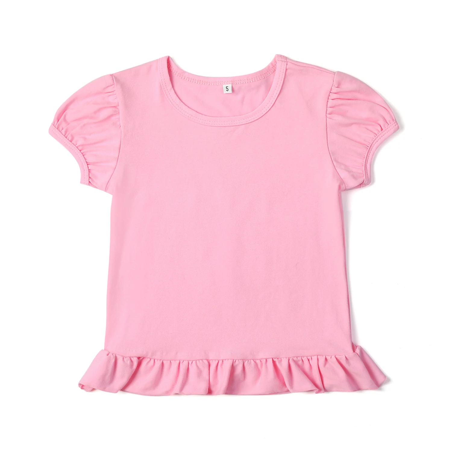 pink plain toddler girl shirt 100% polyester sublimation for printing children clothes top t shirts