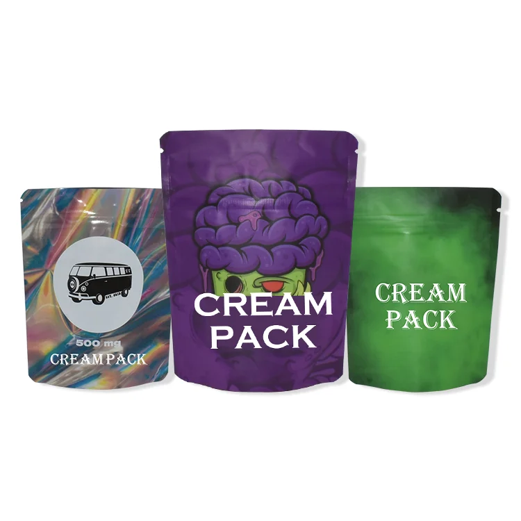Custom 1g 3.5 g 7g printed laminated plastic pouch  smellproof ziplock packaging gummies zipper stand up smell proof mylar bags