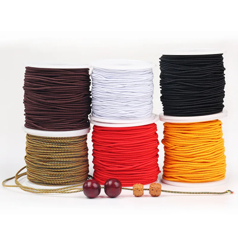 Custom 3mm-10mm diameter Strong heavy duty Stretch cord polyester round elastic shock emulsion rubber cord rope