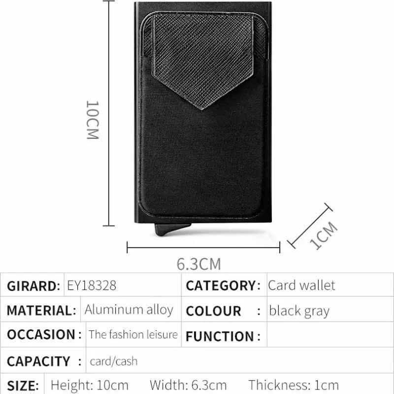 Factory Supply Phone Card Holder Custom Logo RFID Blocking Aluminium Card Wallet with Elastic Pocket ID Credit Card Holder