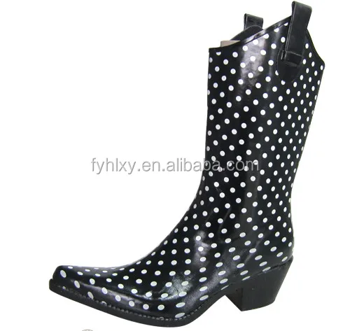 Customized Waterproof Non Slip Botas De Lluvia Women Western American Cowboy