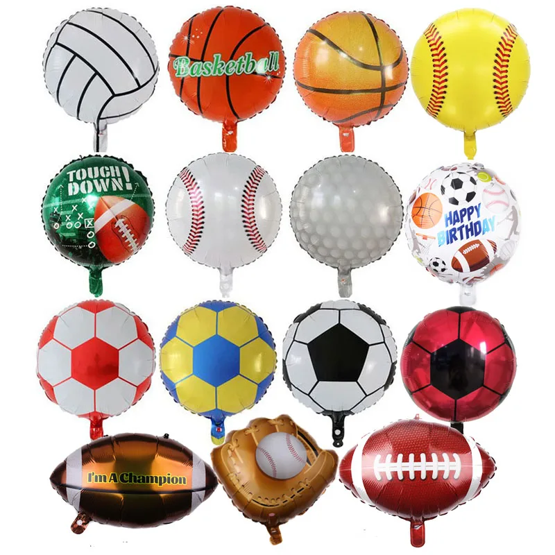 18 Inch Foil Balloon Football Basketball Tennis Volleyball Rugby Party Birthday Decoration