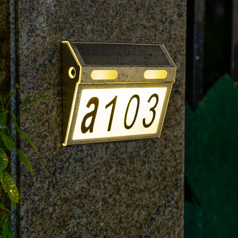 Waterproof Solar House Numbers Door Modern Address Signs Light for Houses Solar Powered House Sign LED for Yard